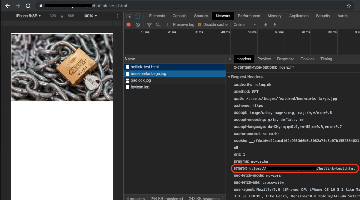 request header referrer